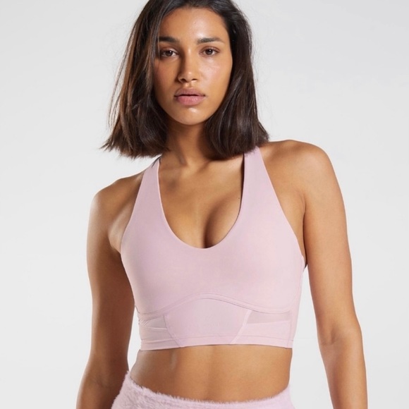 Gymshark x Whitney Simmons Longline Bra in Pressed Petal Pink - Picture 2 of 7